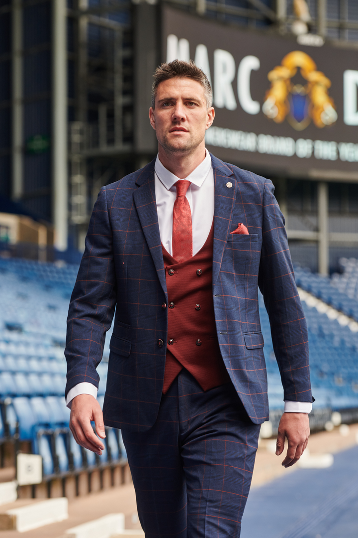 The WBA Collection - Edinson Navy & Wine Suit As Worn By Martin Kelly