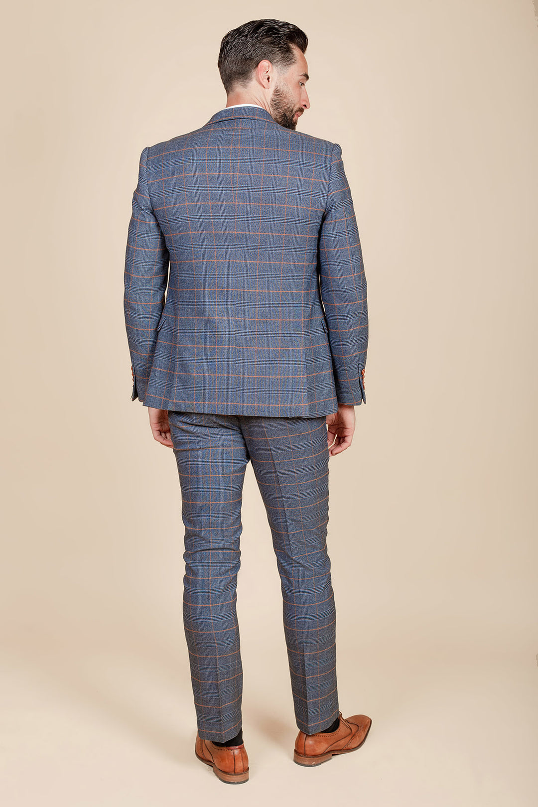 JENSON - Sky Blue Check Two Piece Suit