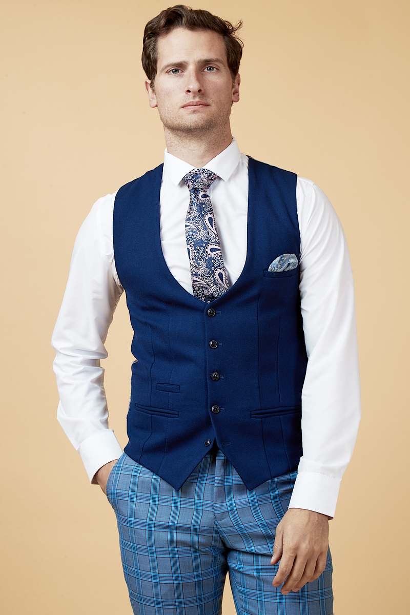 Sky Blue Suit & Kelvin Royal Waistcoat | Marc Darcy