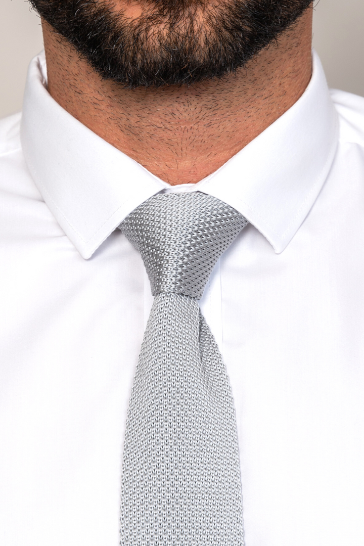 KT - Silver Grey Knitted Tie