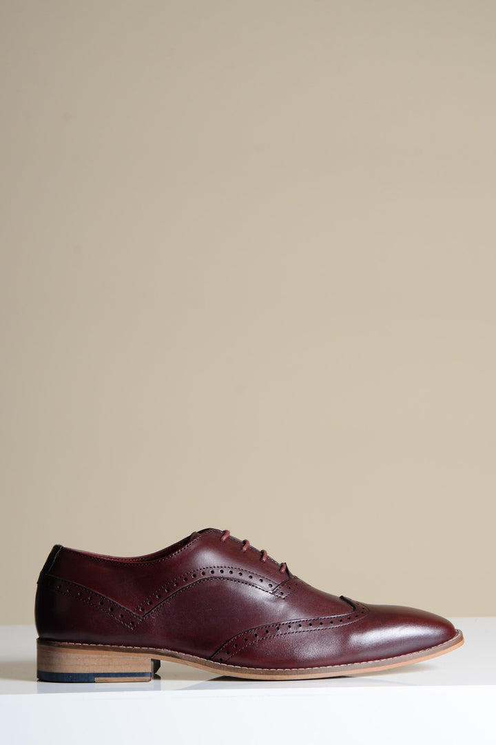 DAWSON - Bordeaux Burgundy Wingtip Oxford Brogue Shoe