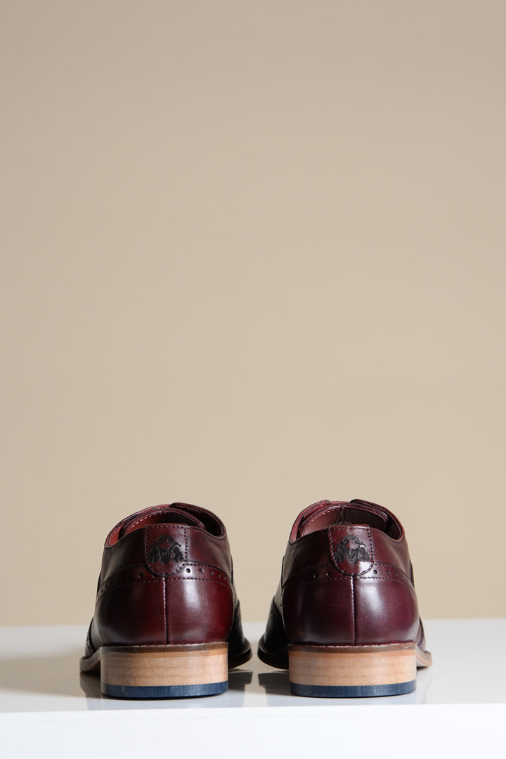 DAWSON - Bordeaux Burgundy Wingtip Oxford Brogue Shoe