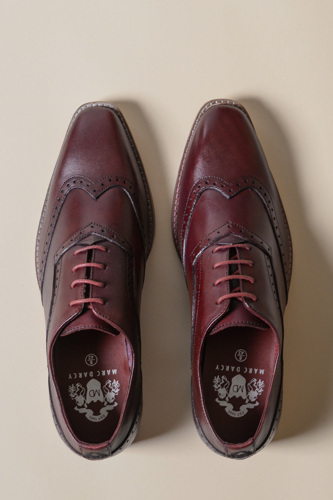 DAWSON Bordeaux Burgundy Wingtip Oxford Brogue Shoe