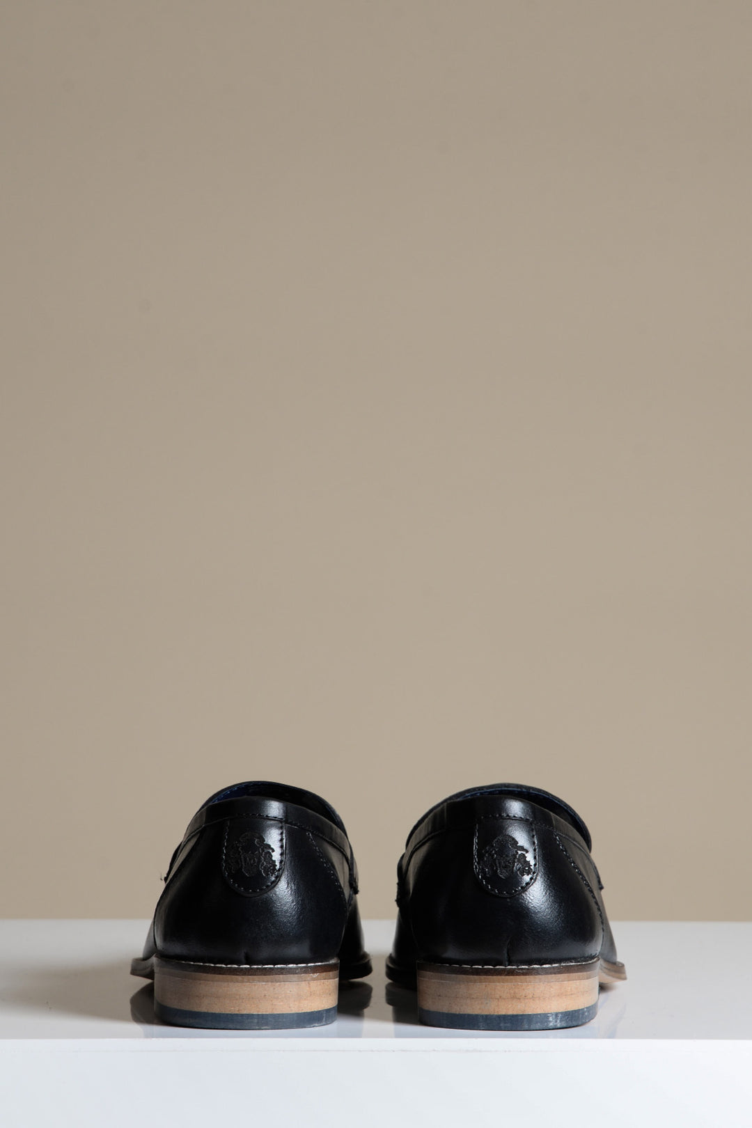 JASPER - Black Leather Penny Loafer Shoe