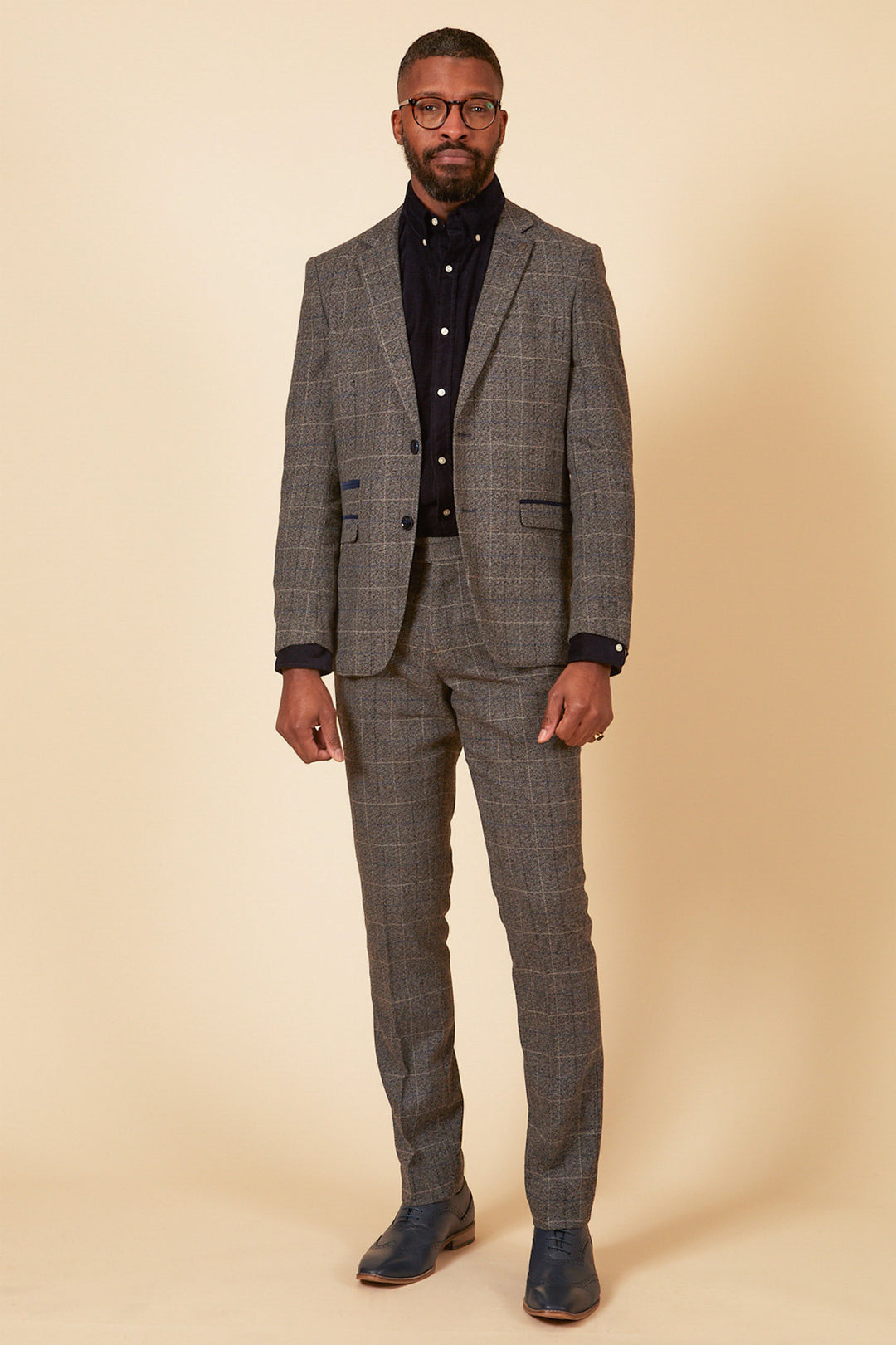 SCOTT Grey Tweed Check Two Piece Suit