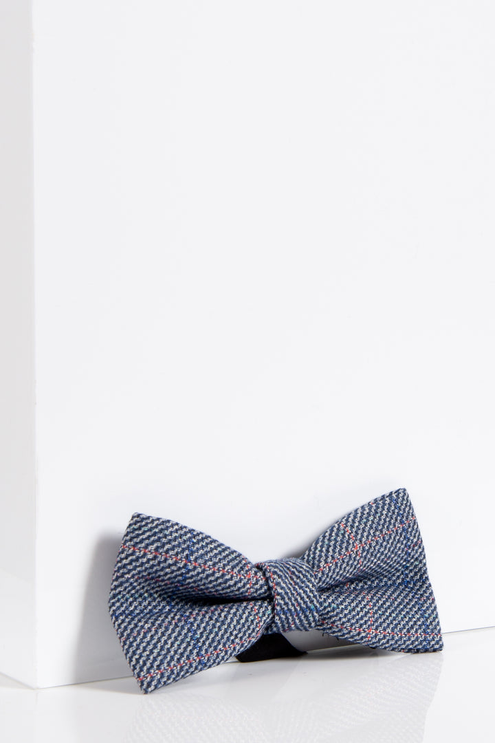 HILTON - Blue Check Tweed Bow Tie