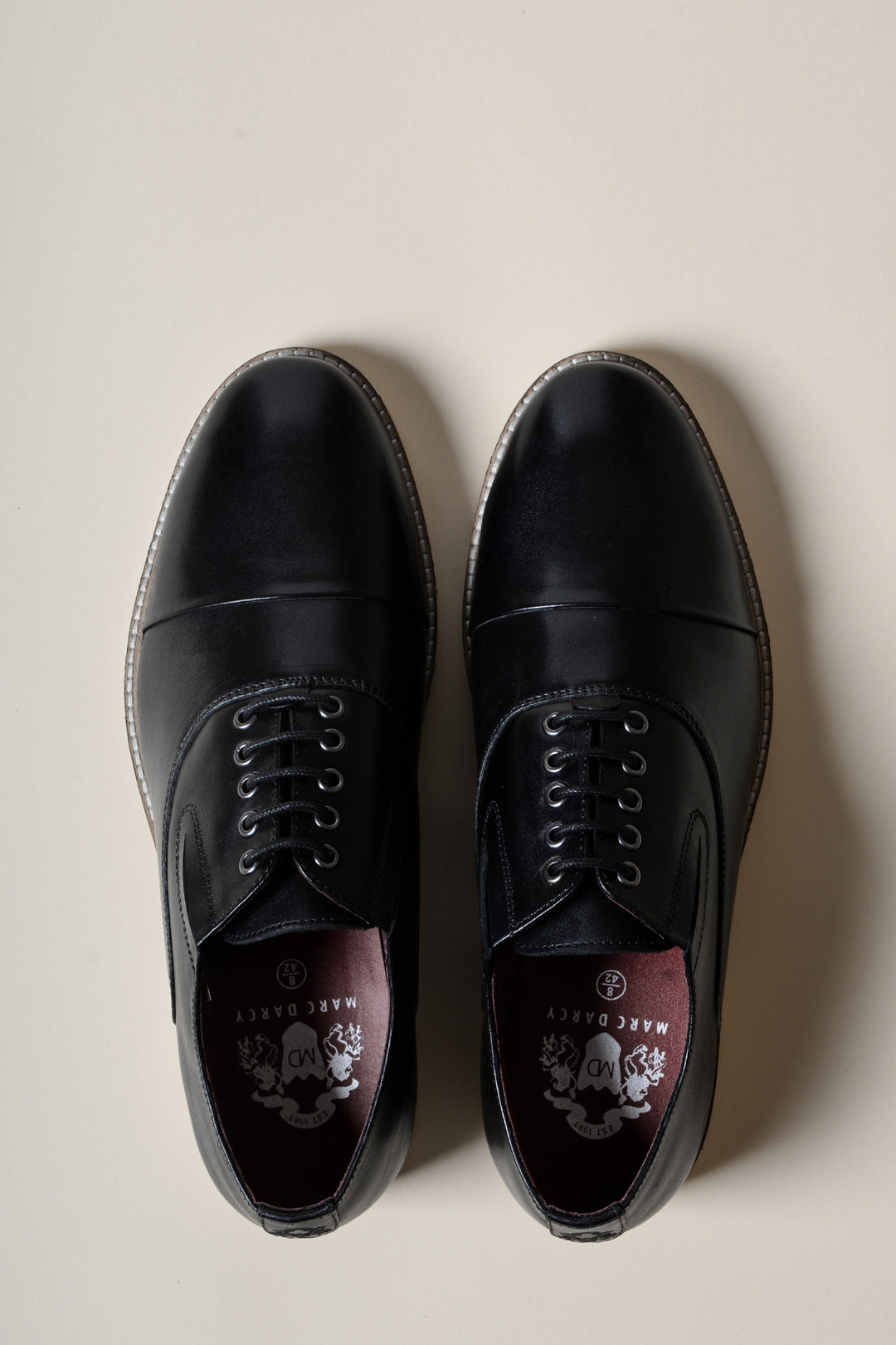 GAVIN - Black Leather Cap Toe Oxford Shoe