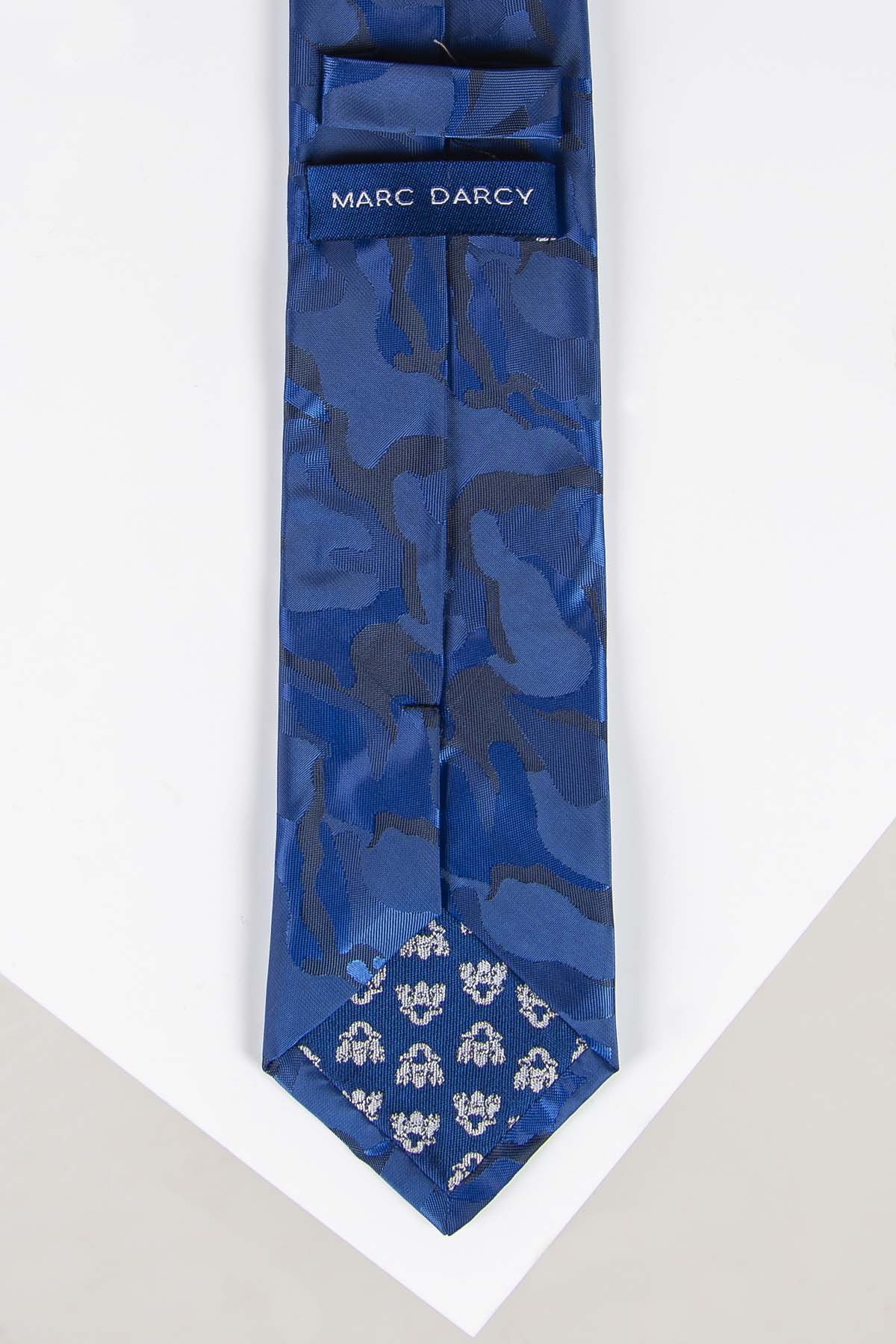 The TS ARMY Navy Camouflage Tie and Pocket Square Set by Accessory features a striking pattern, making it ideal for formal occasions.