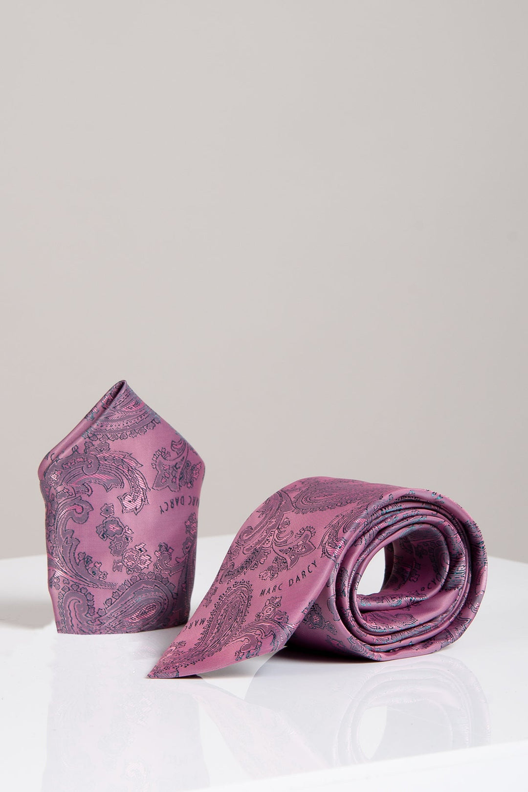 MD PAISLEY - Pink Paisley Tie and Pocket Square Set