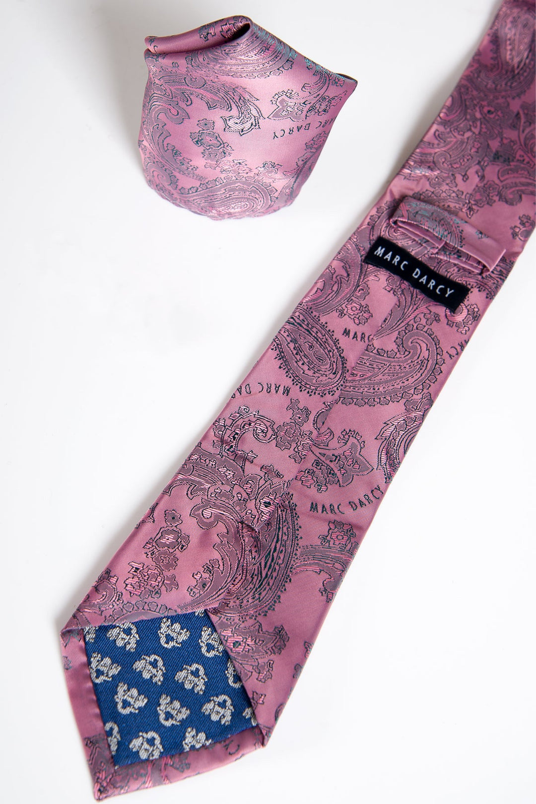 MD PAISLEY - Pink Paisley Tie and Pocket Square Set