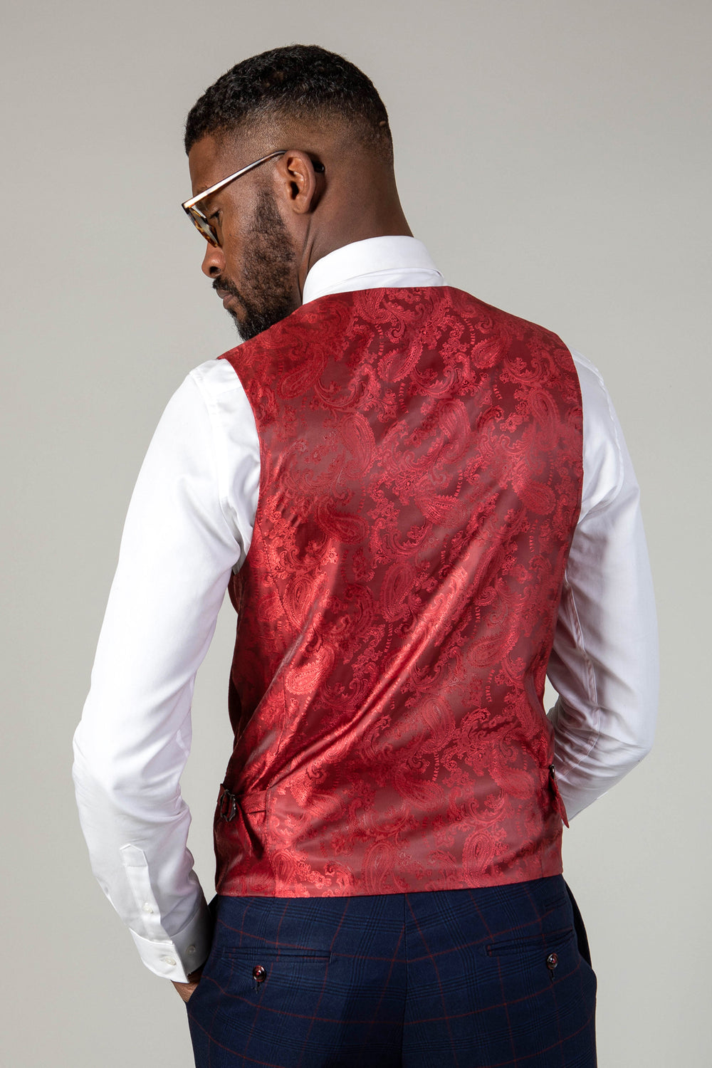 KELVIN - Wine Single Breasted Waistcoat