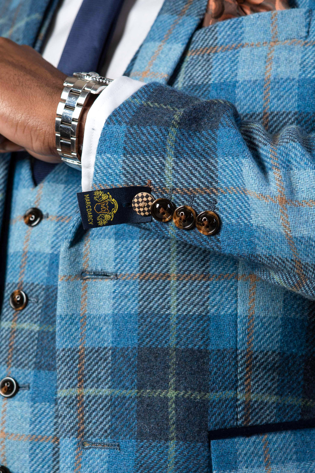 MORRIS - Blue Tweed Check Blazer