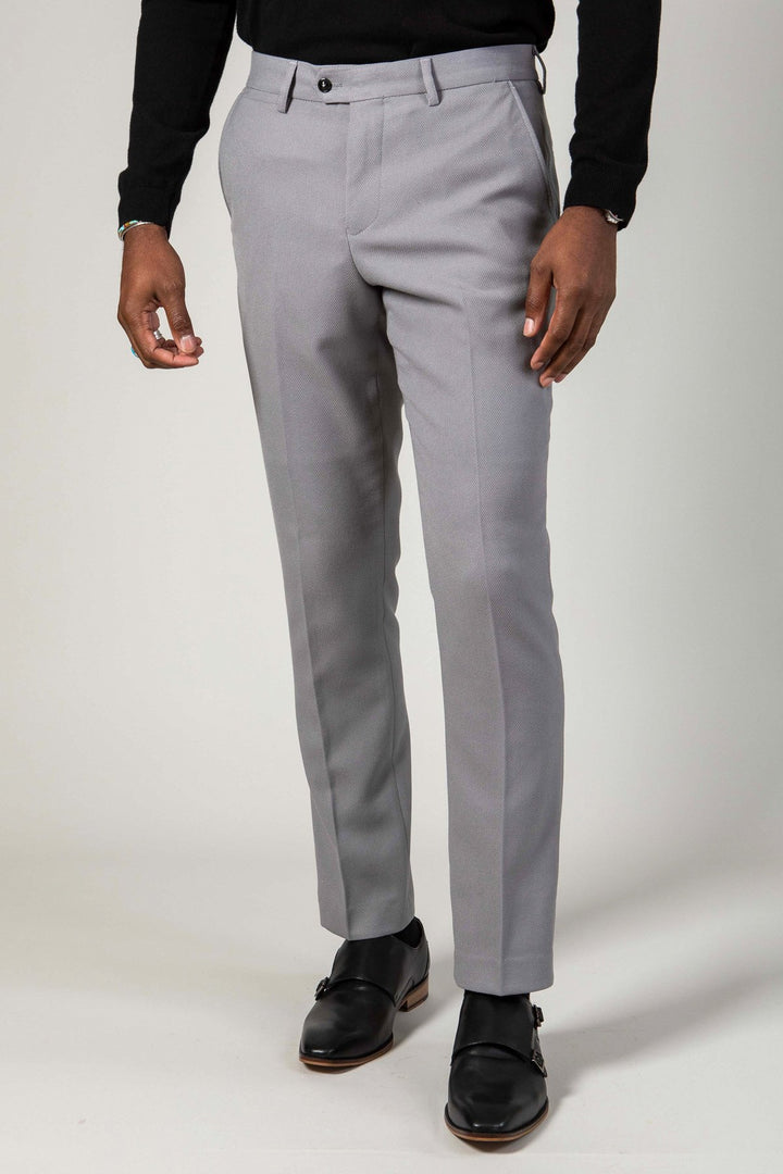 EDWIN - Silver Grey Notch Lapel Three Piece Suit