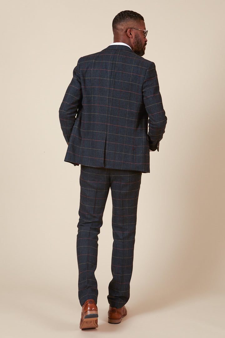 ETON - Navy Blue Tweed Check Blazer