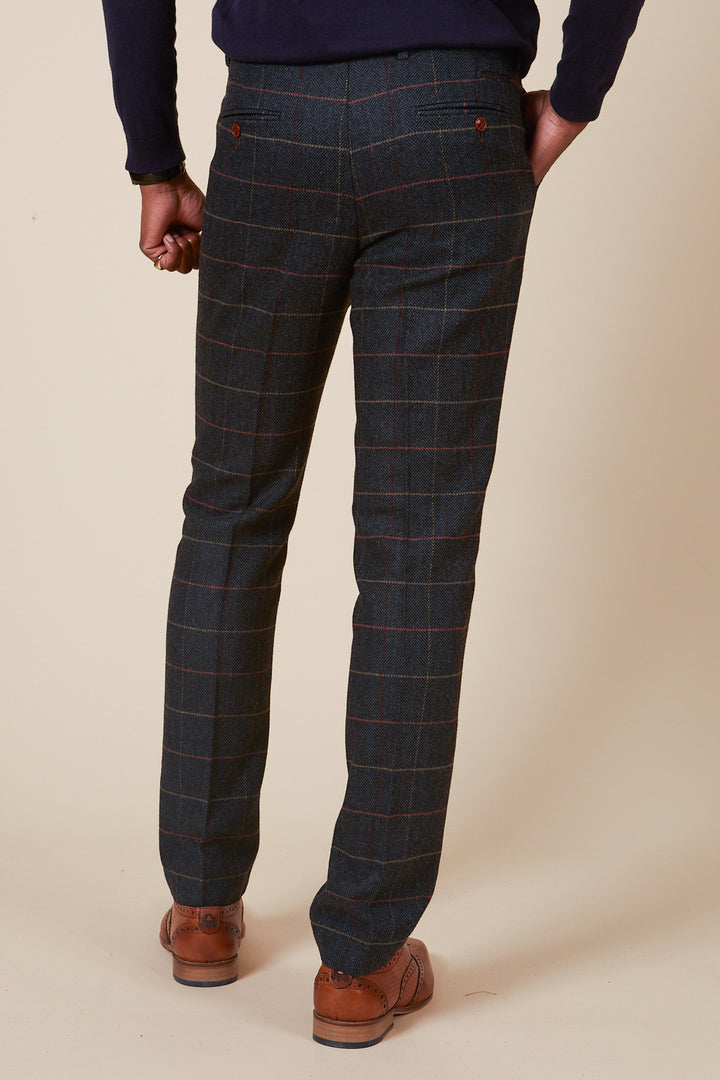 ETON - Navy Blue Tweed Check Two Piece Suit