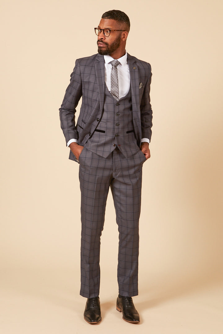 JOSE - Grey Check Three Piece Suit