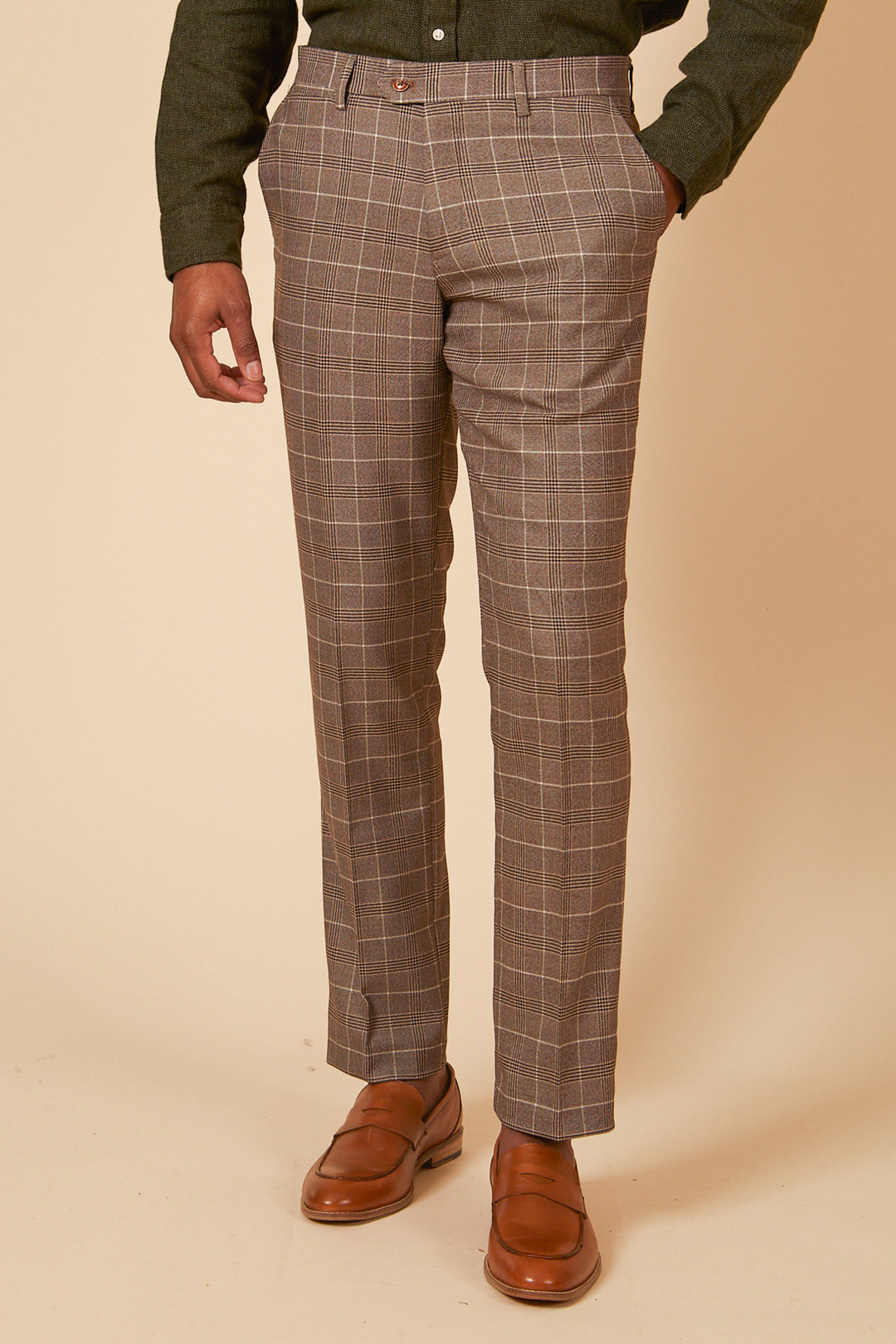 RAY - Tan Check Two Piece Suit