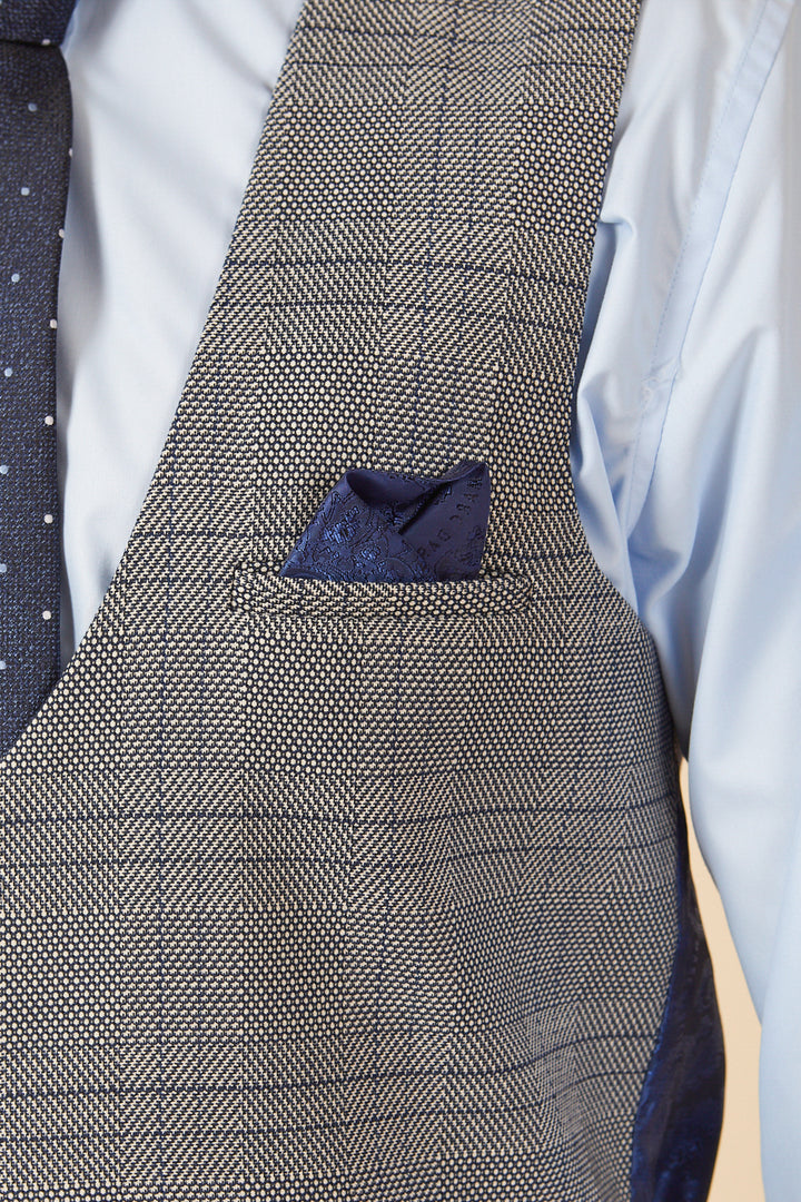 JERRY - Grey Check Suit With Single Breasted Waistcoat