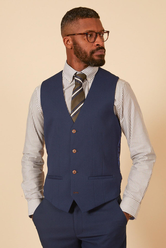 MAX Royal Blue Single Breasted Waistcoat