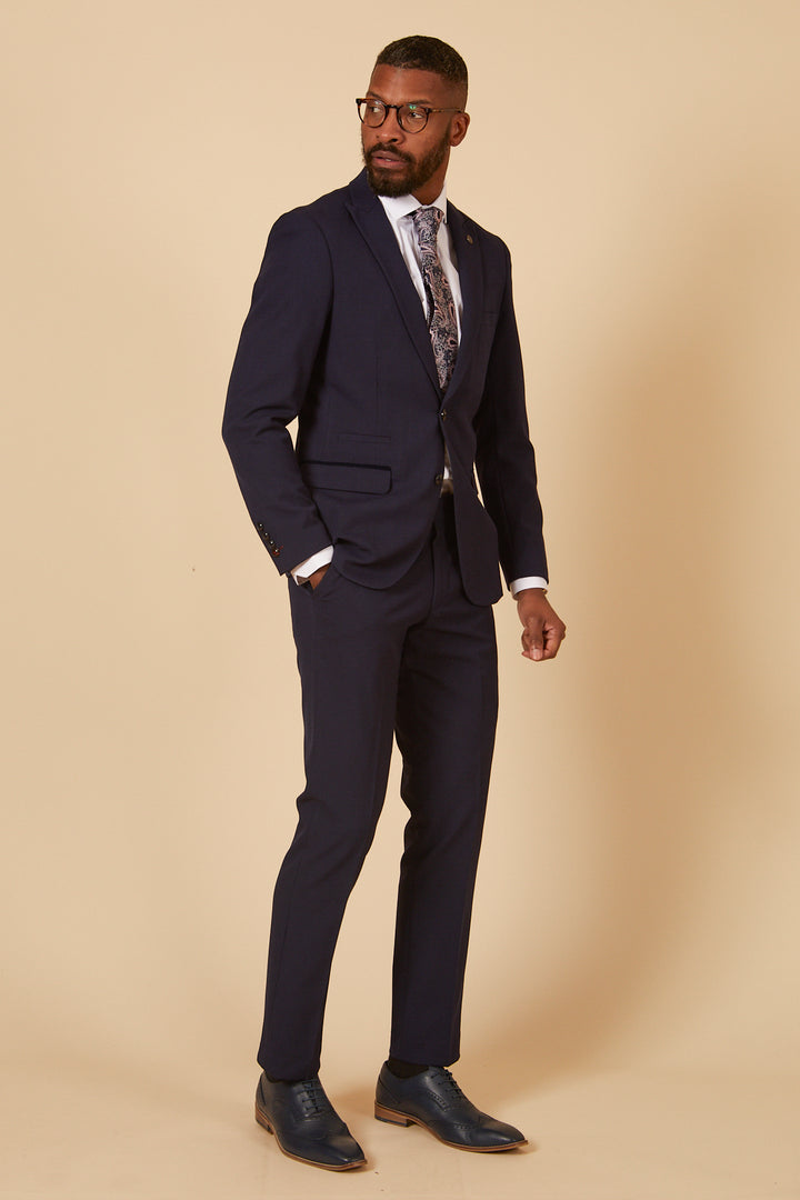 BROMLEY - Navy Check Two Piece Suit