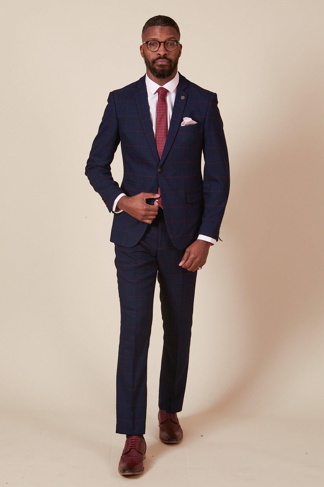 Navy Check Two Piece Suit | Free UK Delivery | Marc Darcy Navy Check Two Piece Suit | Free UK Delivery | Marc Darcy