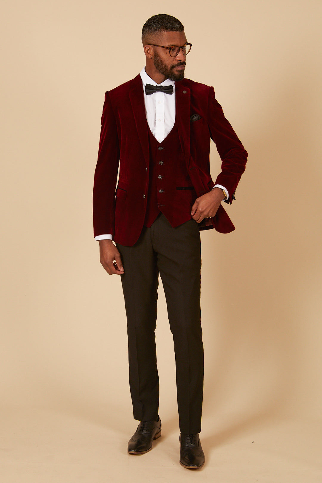 HUDSON Wine Velvet Blazer