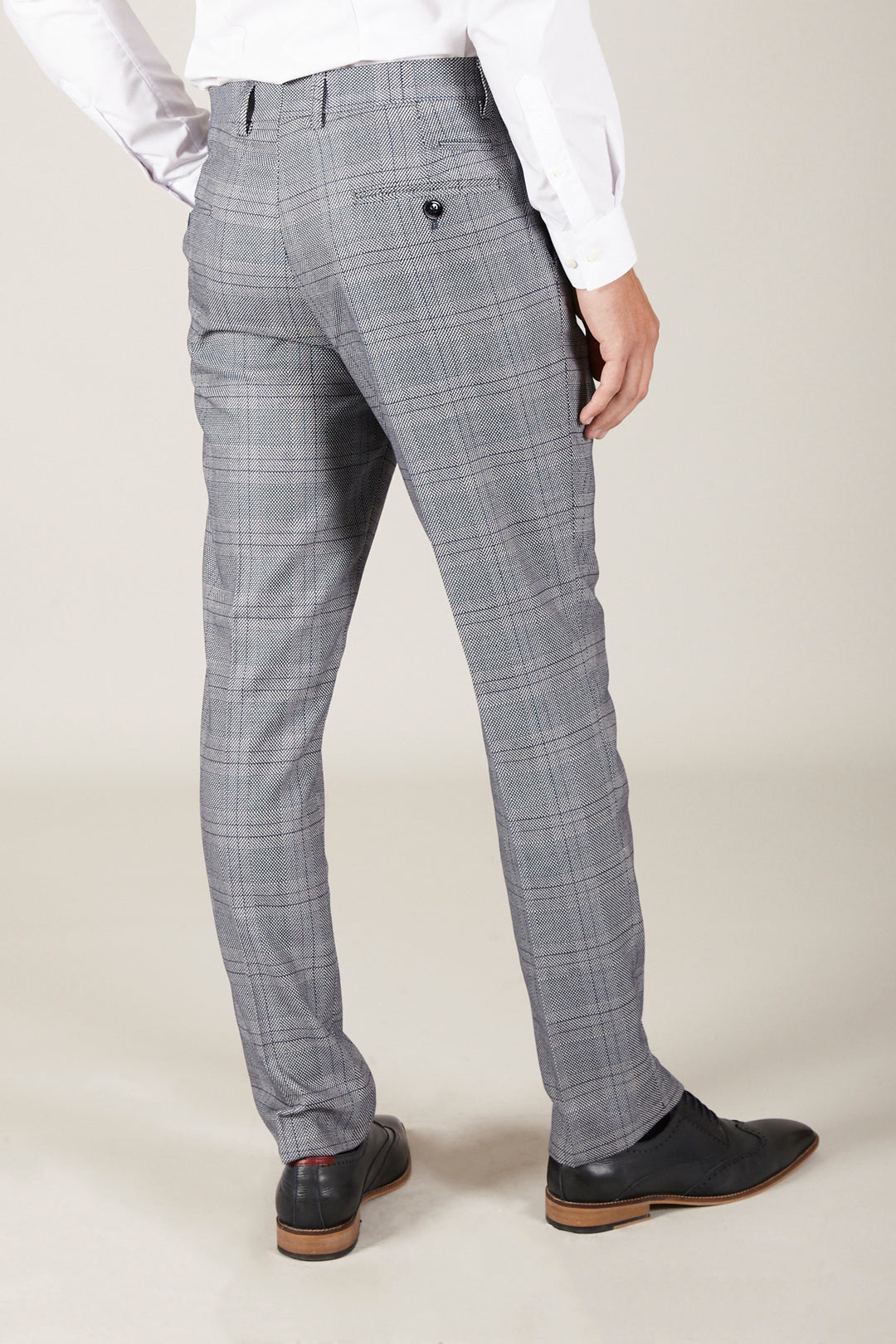 JERRY - Grey Check Suit With Kelvin Pink Waistcoat