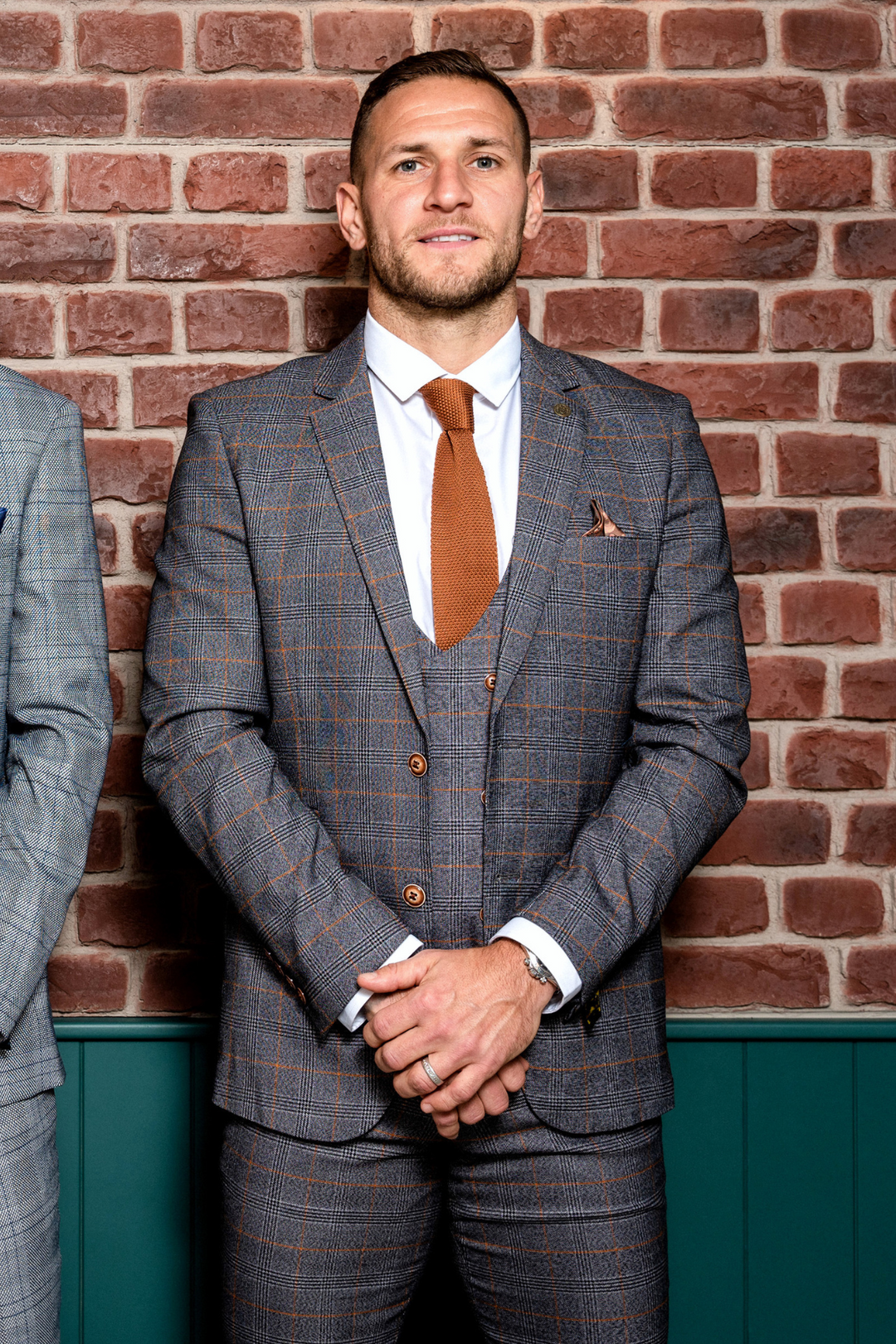 The Sheffield Utd Collection - Billy Sharp in Jenson Grey Check Suit