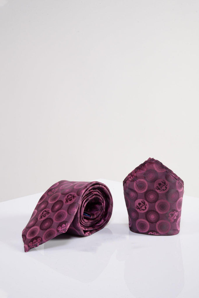 BUBBLES Bubble Circle Print Tie Pocket Square Set