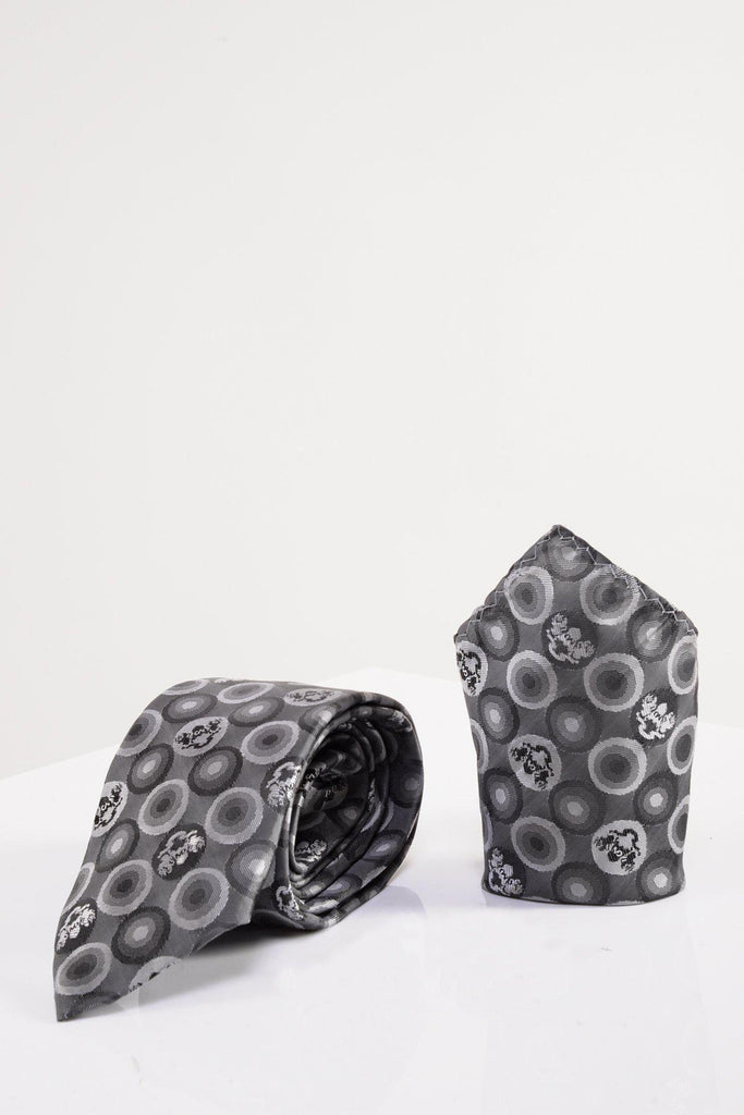 BUBBLES Bubble Circle Print Tie Pocket Square Set