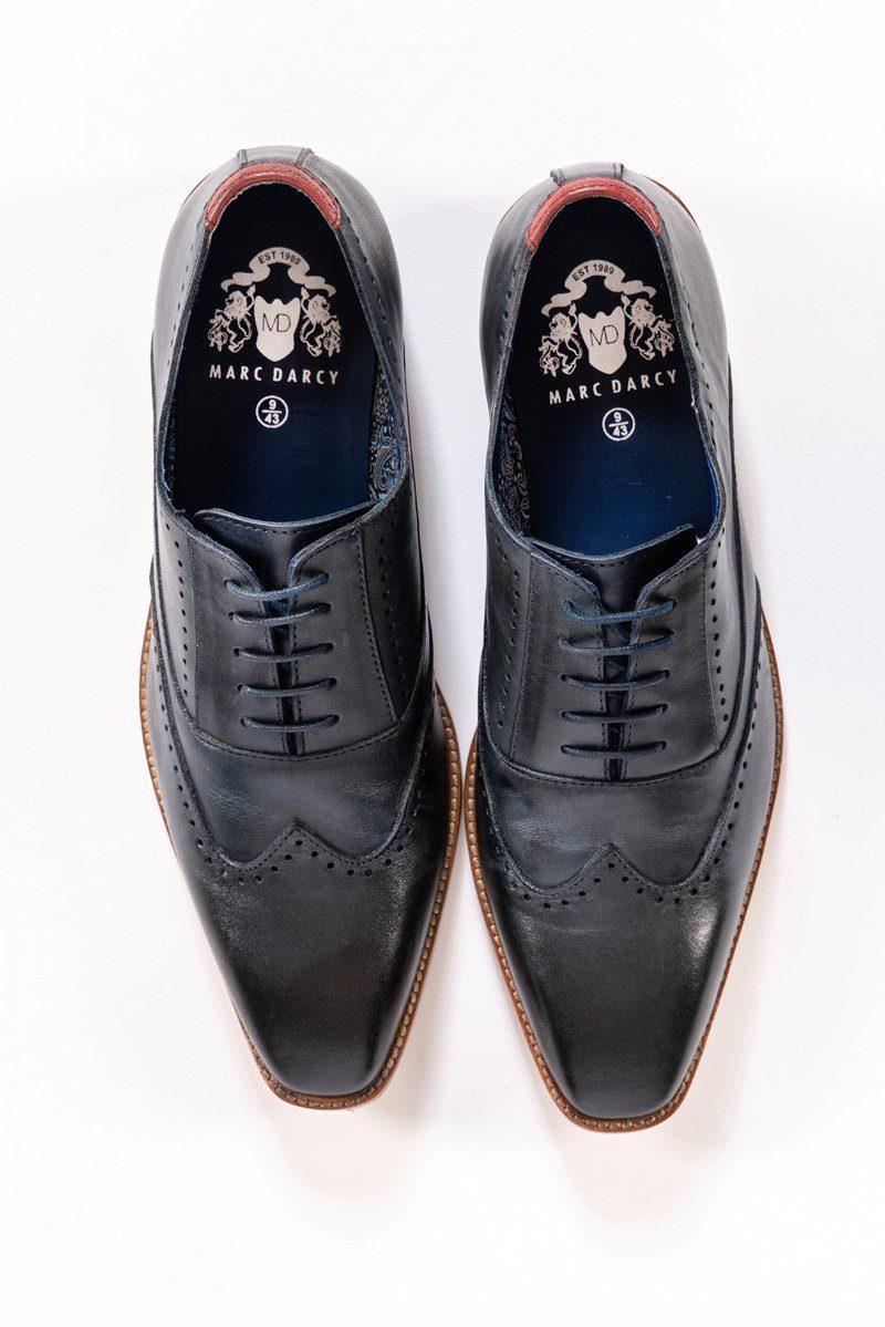 CARSON - Navy Wingtip Oxford Brogue Shoe