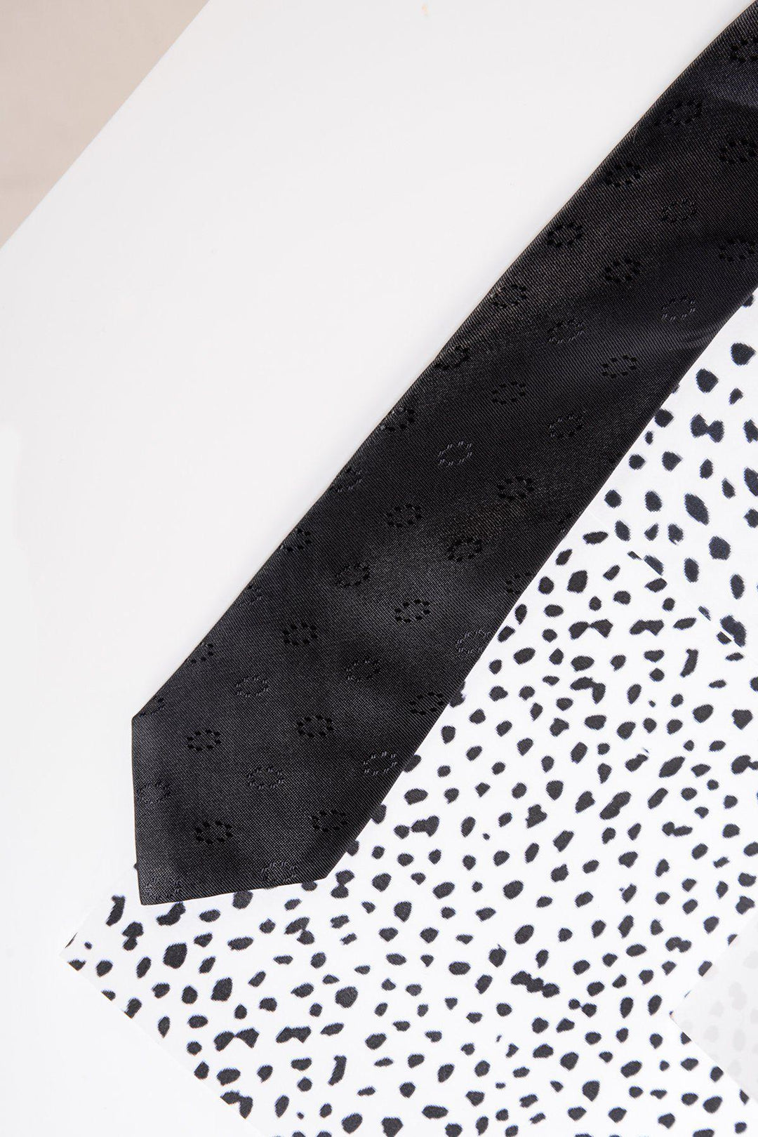 Children's Black Circle Print Tie