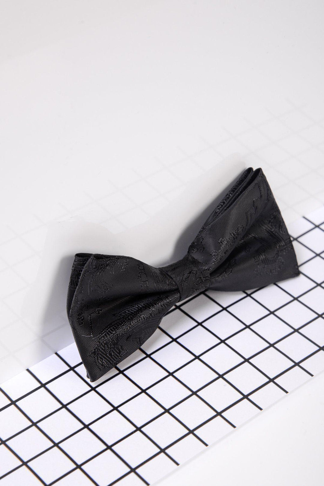 Children's Black Paisley Print Bow Tie