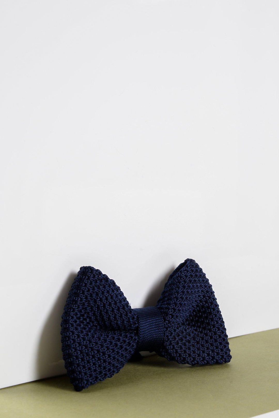 Children's Knitted Bow Tie In Navy