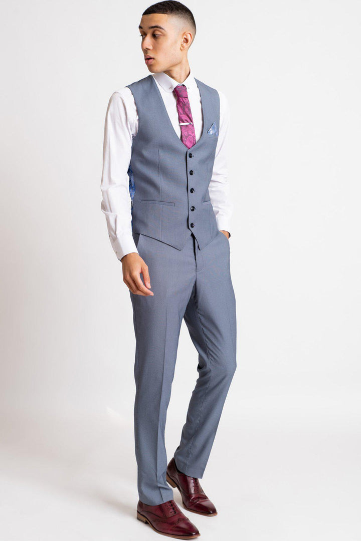 DANNY - Blue Grey Tailored Trousers