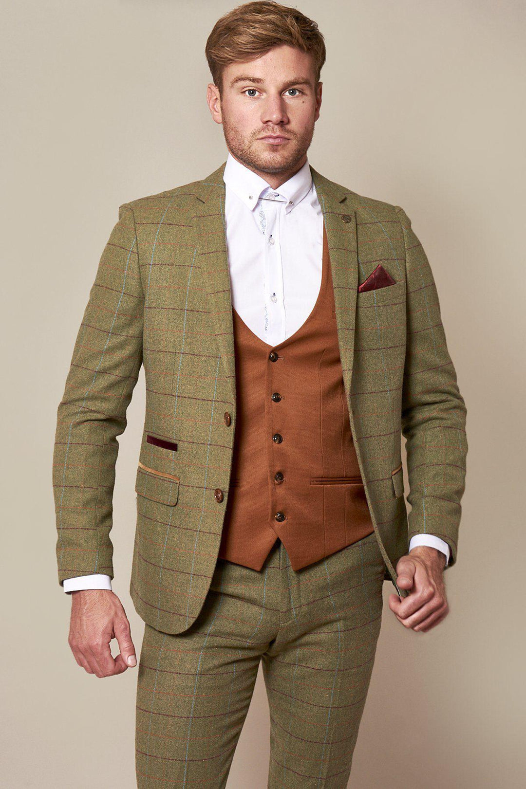 ELLIS - Moss Green Check Tweed Blazer