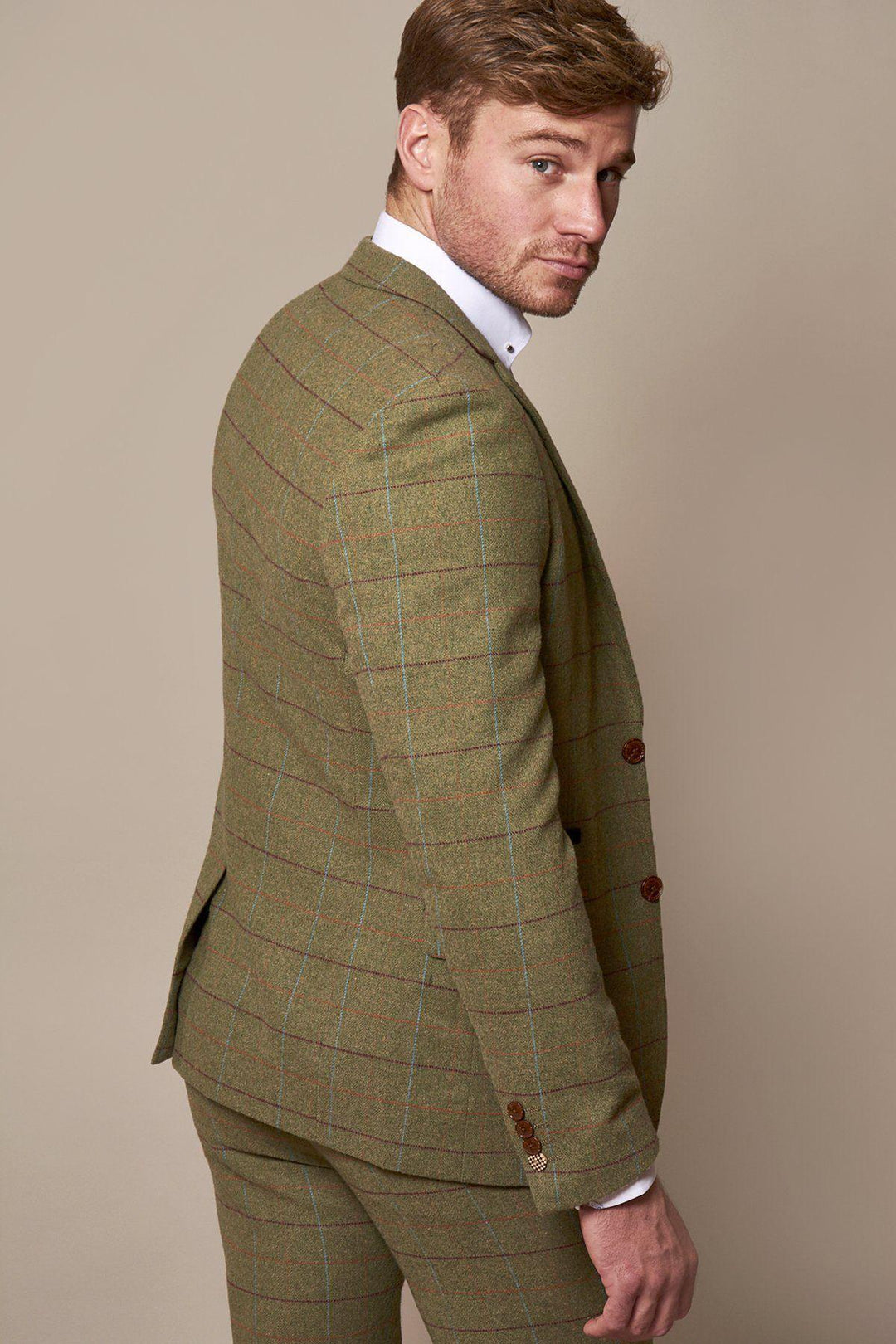 ELLIS - Moss Green Check Tweed Blazer