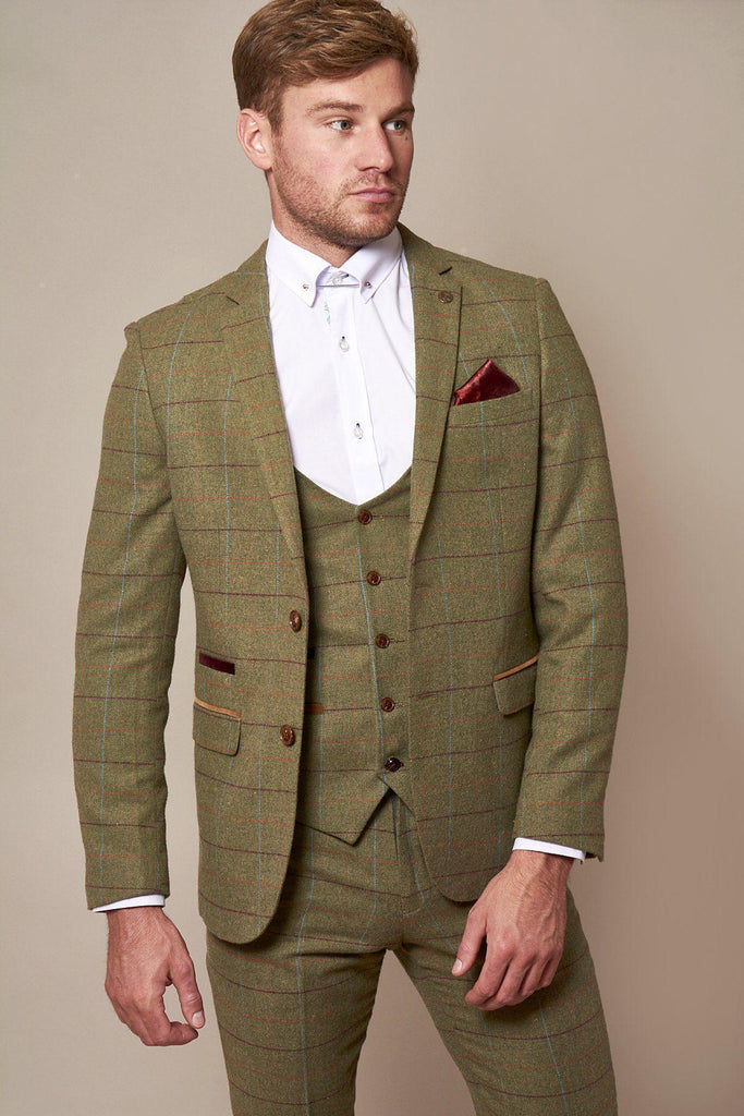 ELLIS Moss Green Check Tweed Blazer