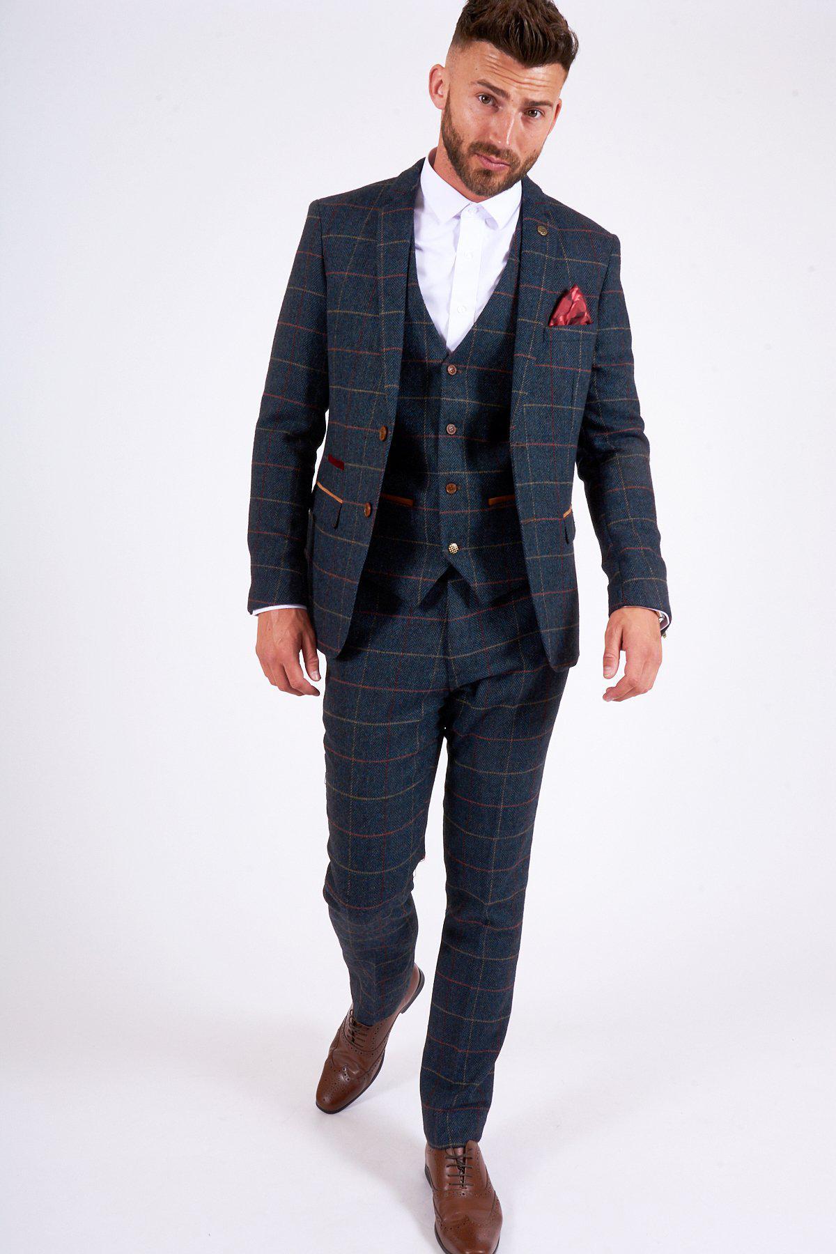 Navy Blue Tweed Suit As Seen On Thomas Atkinson Marc Darcy