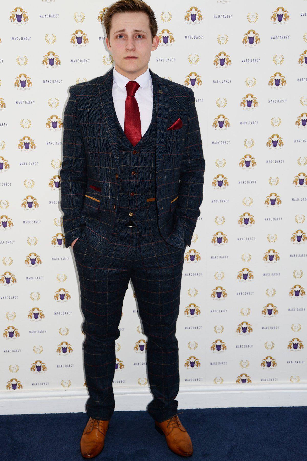 Navy Blue Tweed Suit As Seen On Thomas Atkinson Marc Darcy