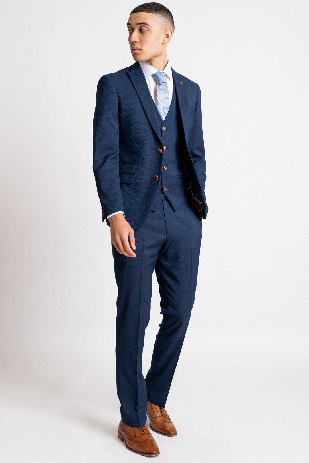 'I'm A Celebrity Get Me Out Of Here' 2022 Runner Up Owen Warner in Max Royal Blue Suit