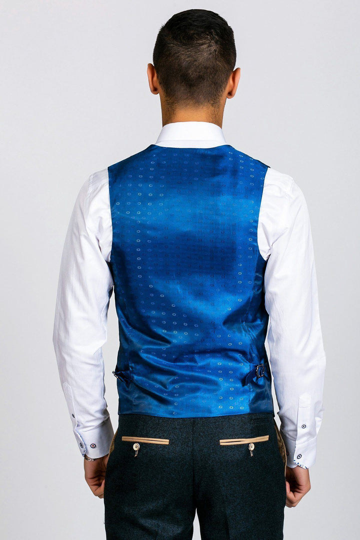 GLEN - Navy Tweed Waistcoat