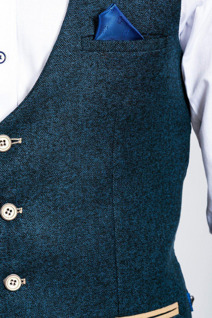 GLEN - Navy Tweed Waistcoat