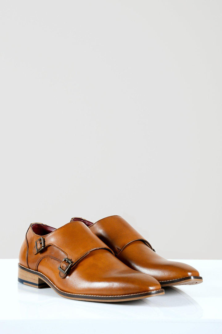 HARRIS - Tan Leather Double Strap Monk Shoe