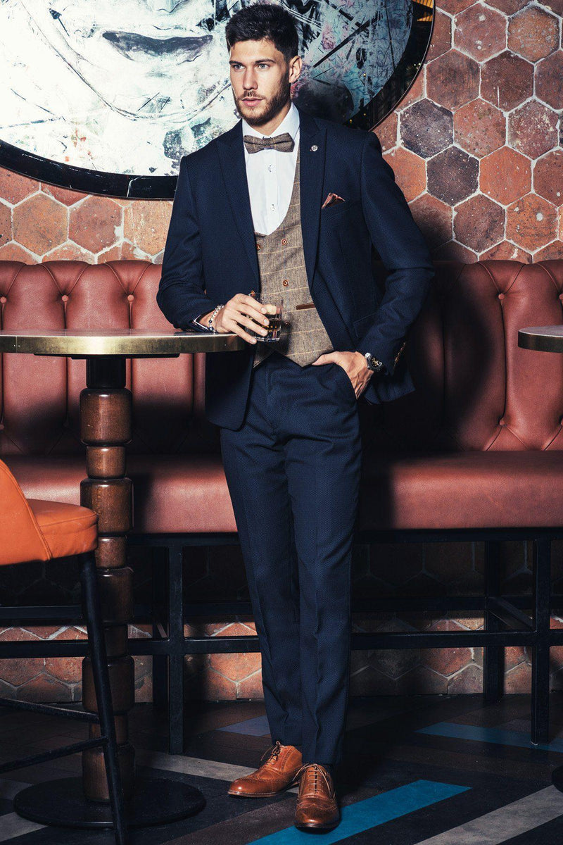Jack Fowler X MD | MAX Navy Three Piece Suit With TED Waistcoat – Marc ...