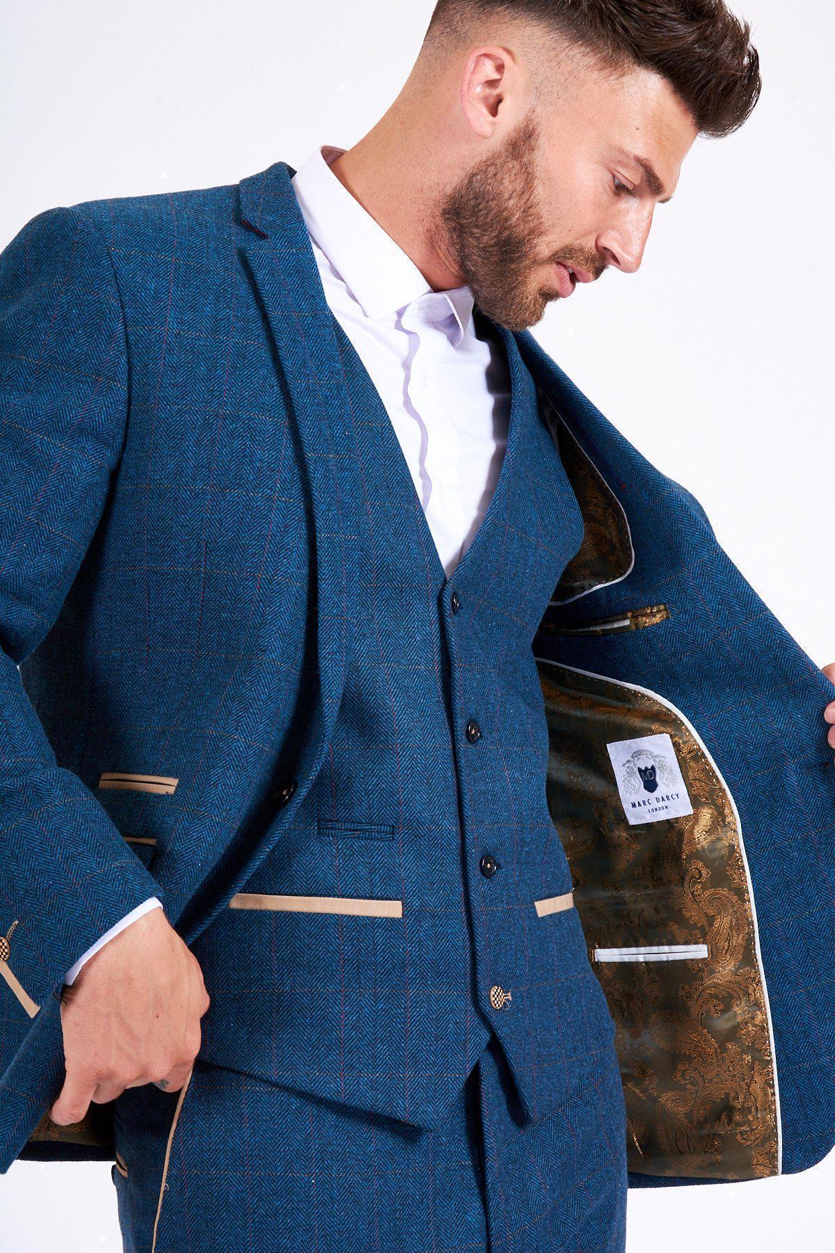 Fenerbahçe And Brazil Midfielder Fred in Dion Blue Tweed Check