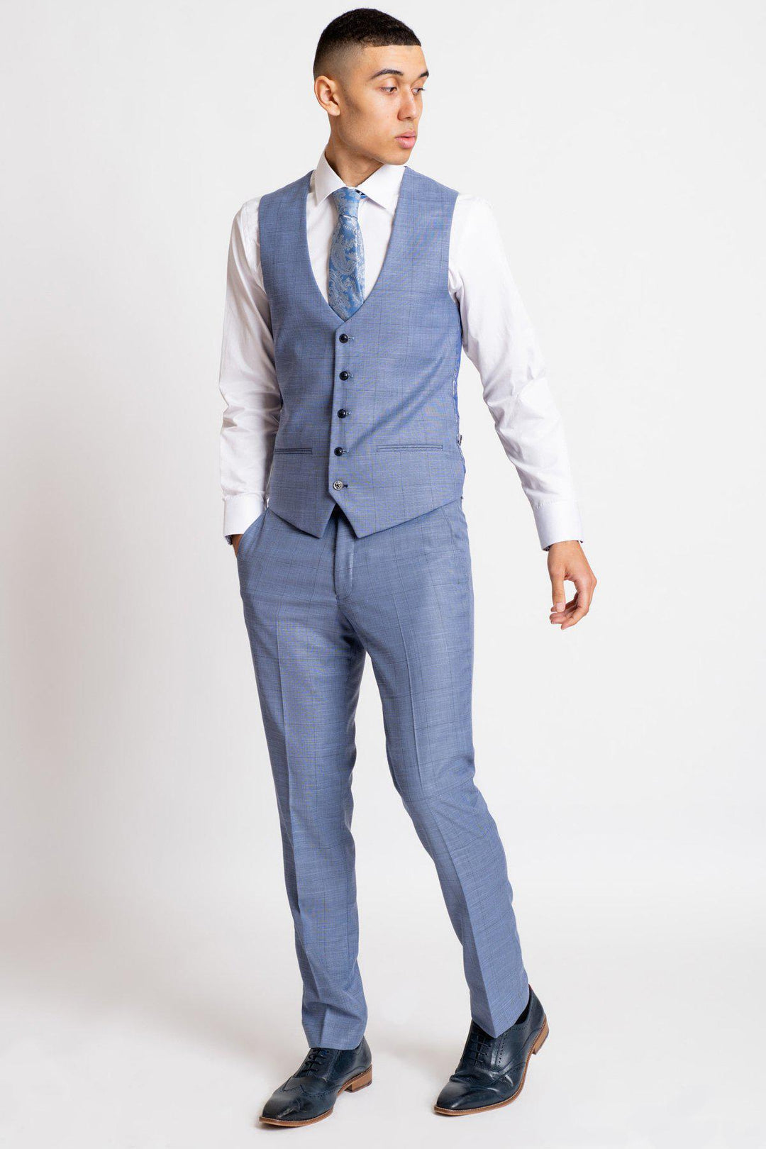 SID - Blue Grey Check Trousers