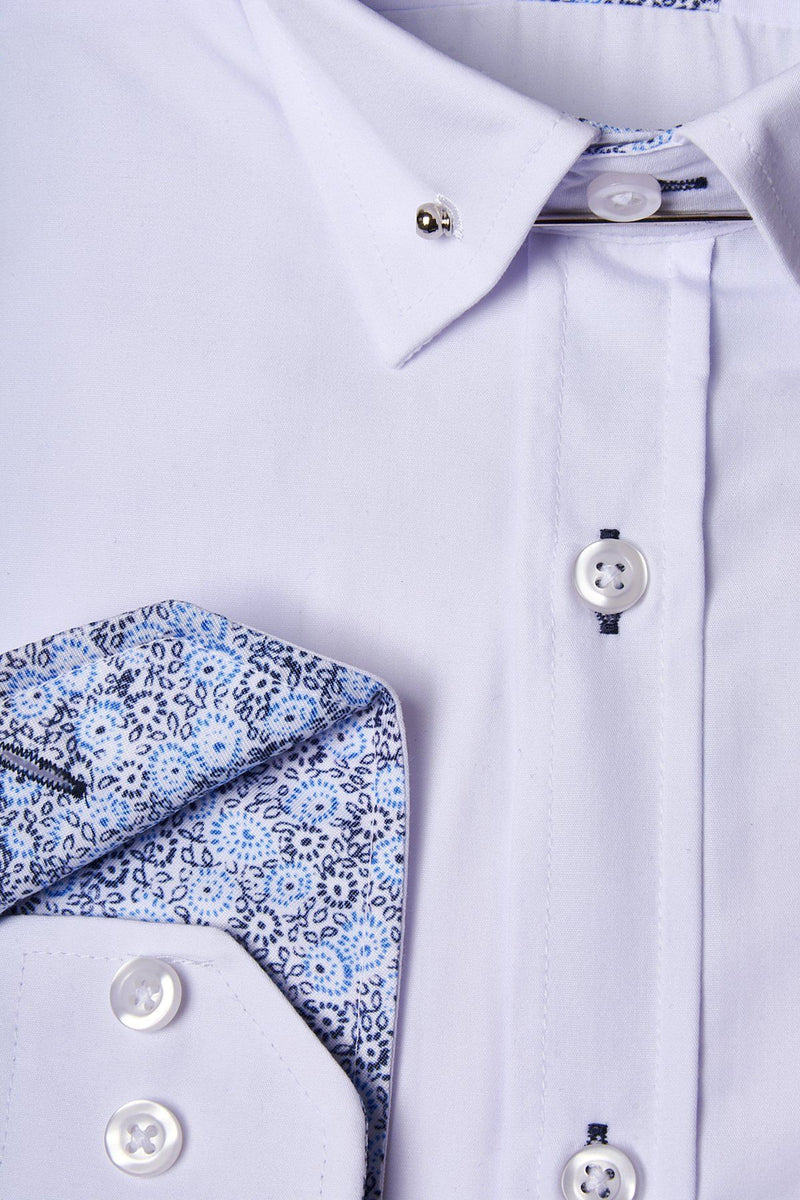 SUTTON - White Shirt With Collar Bar – Marc Darcy