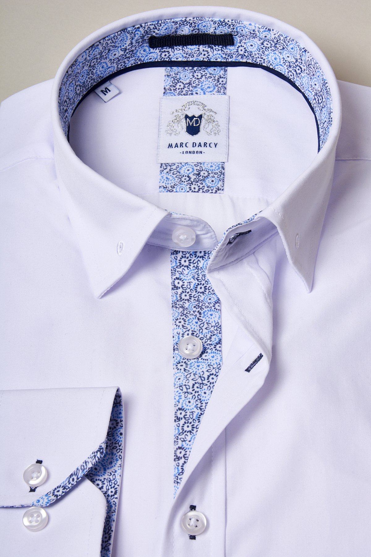 SUTTON White Shirt With Collar Bar