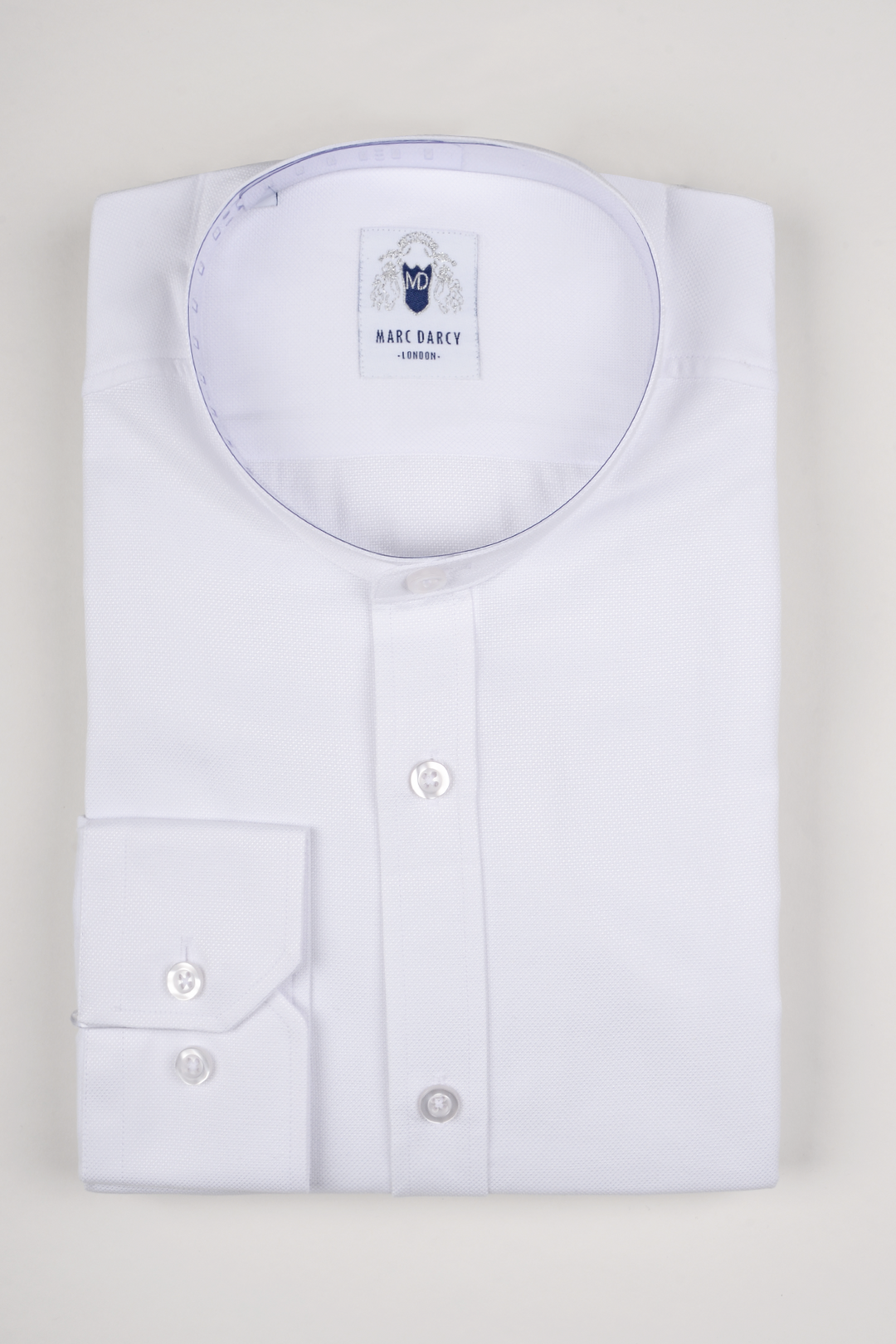 THOMAS - White Grandad Collar Shirt